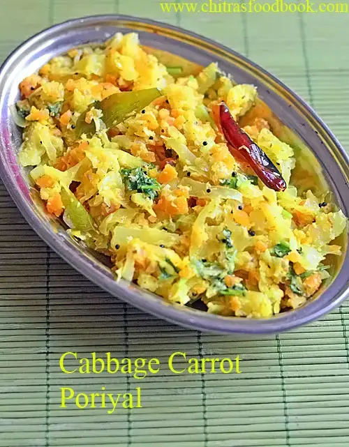 Cabbage carrot poriyal recipe