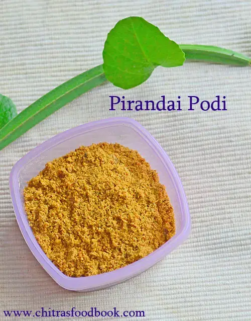 Pirandai podi / Adamant creeper chutney powder for rice