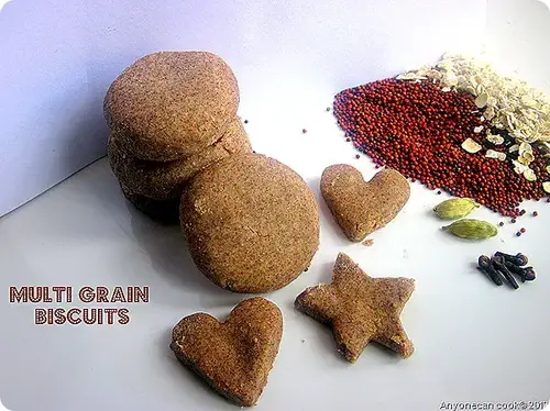 Ragi biscuits / Ragi cookies with wheat flour