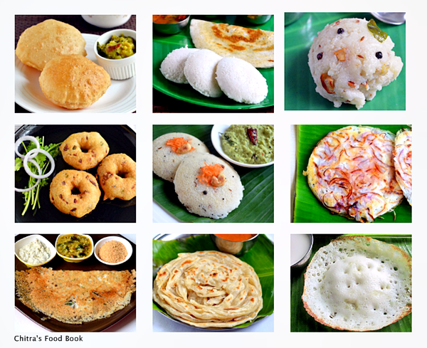 South Indian Breakfast Recipes - Top 15 Tiffin Items List - Chitra's